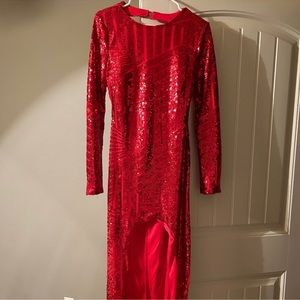 Formal red sequin dress